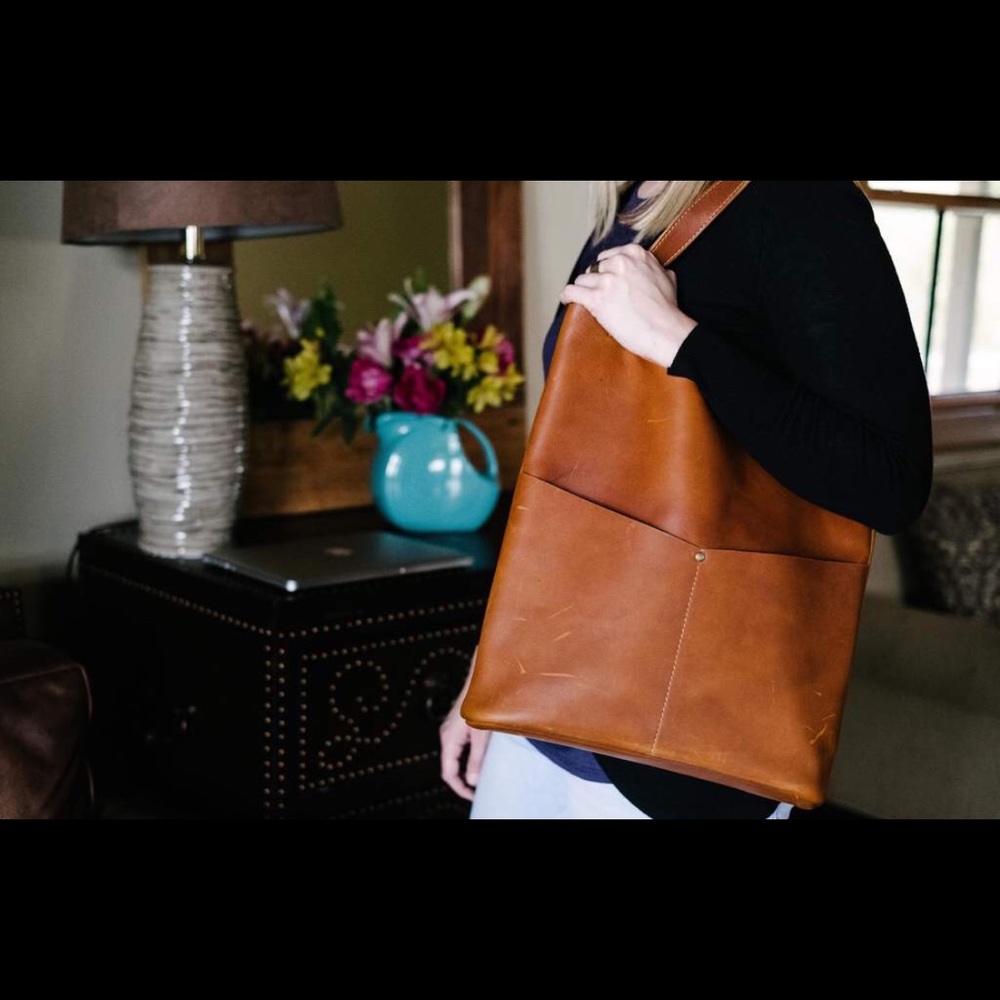 Pioneer Woman Leather Tote-Gently used